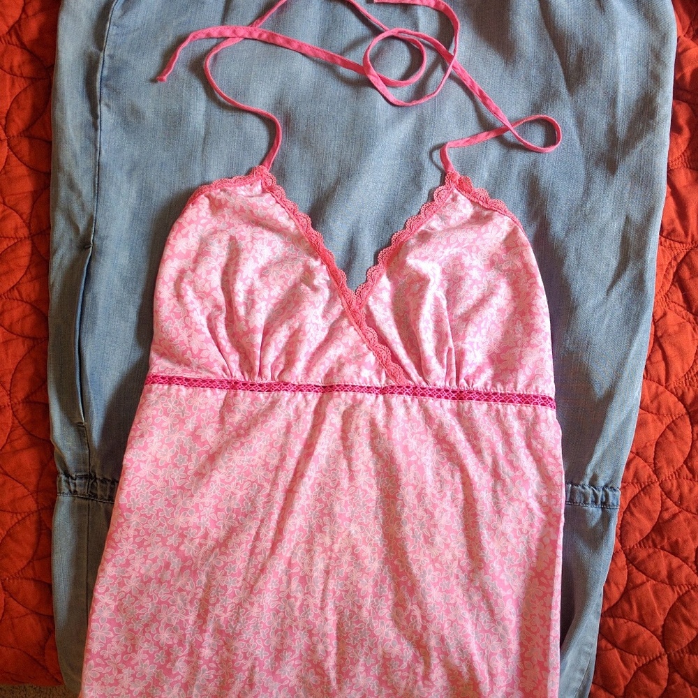 Handmade & unique pink convertible Boho halter